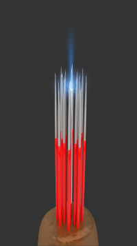 Optogenetic excitation blue light emission