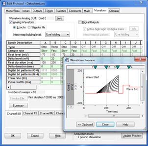 pCLAMP 11 Protocol Editor