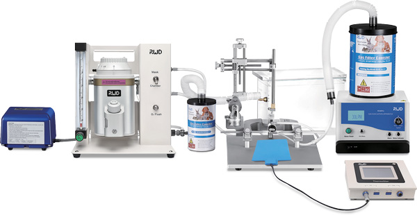 The R456 Pro in a stereotaxic anesthesia setup